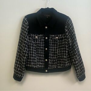 GG Jeans - Women’s Bouclé Cropped Pearl-Button Jacket -